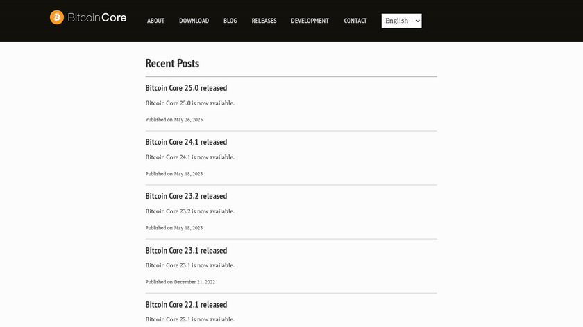 Bitcoin Core Landing Page