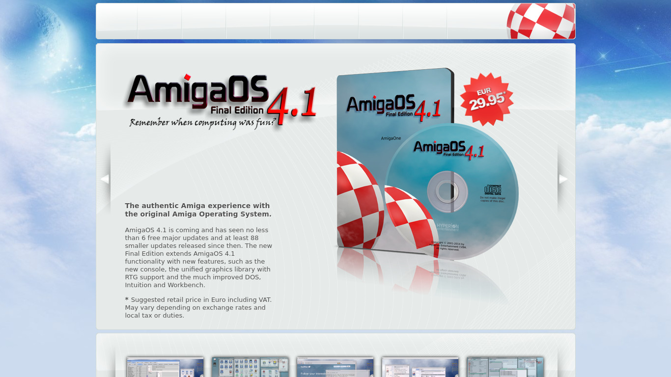 AmigaOS Landing page