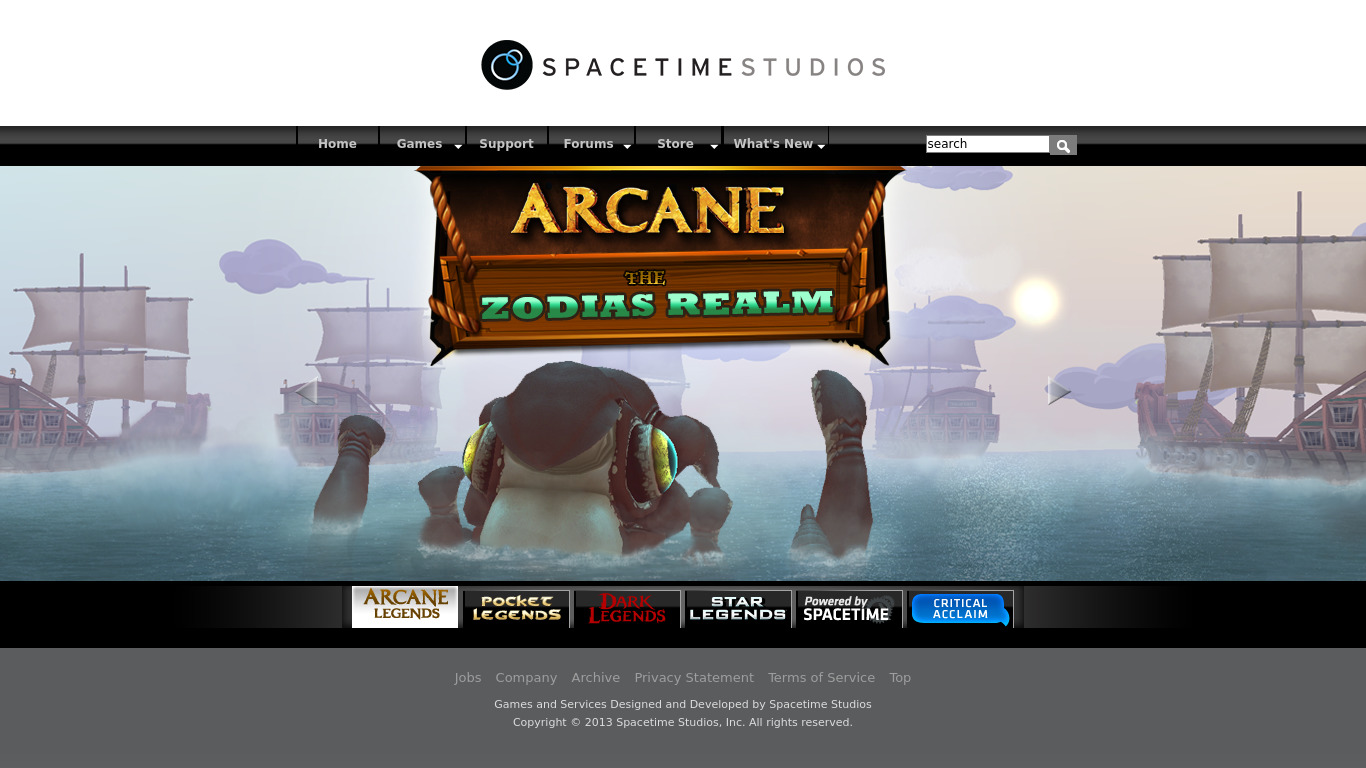 Arcane Legends Landing page