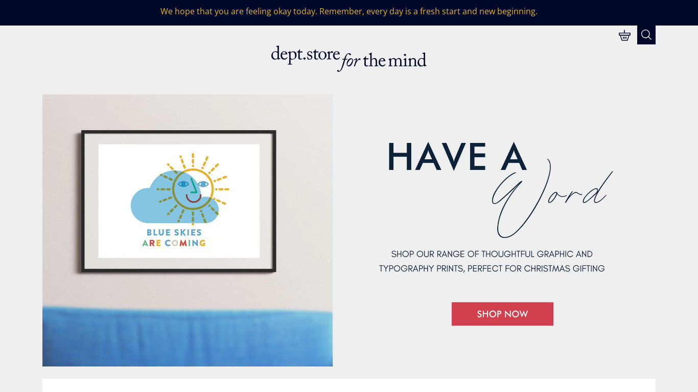 Department Store for the Mind Landing page