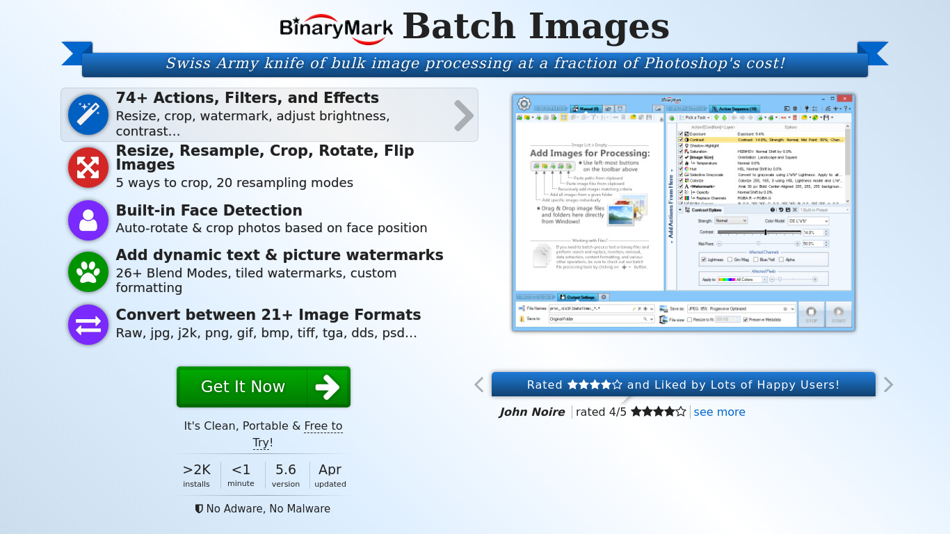 Batch Images Landing page