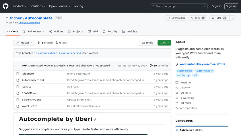 Autocomplete Landing Page