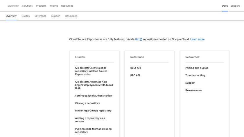 Google Cloud Repositories screenshot