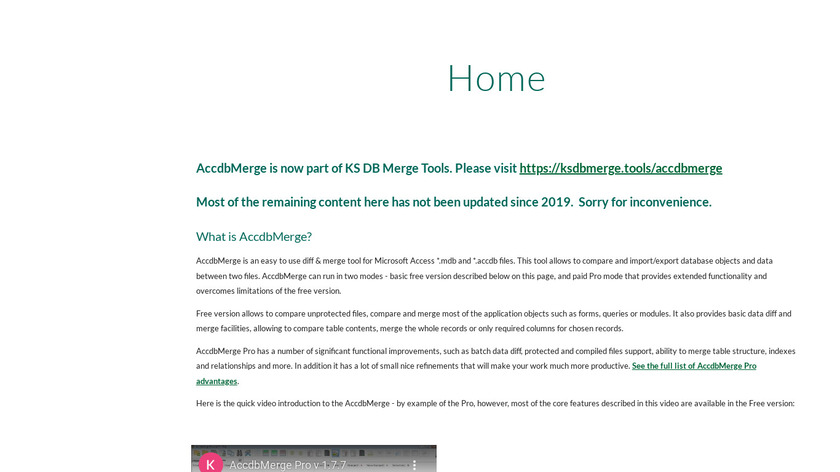AccdbMerge Landing Page