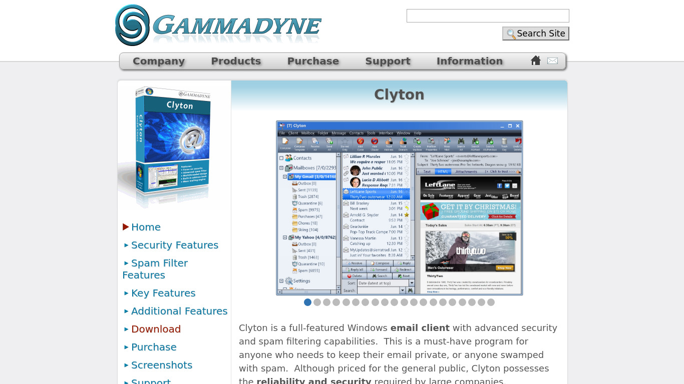Gammadyne Clyton Landing page