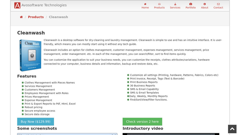 Cleanwash Landing Page