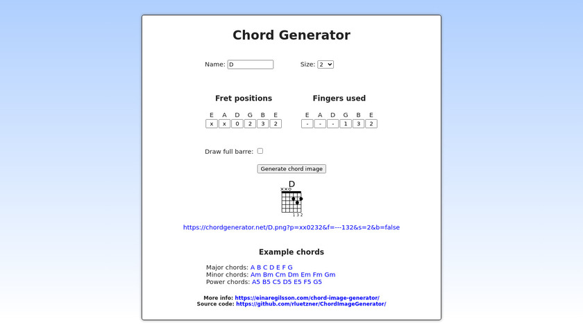 Chord Generator Landing Page