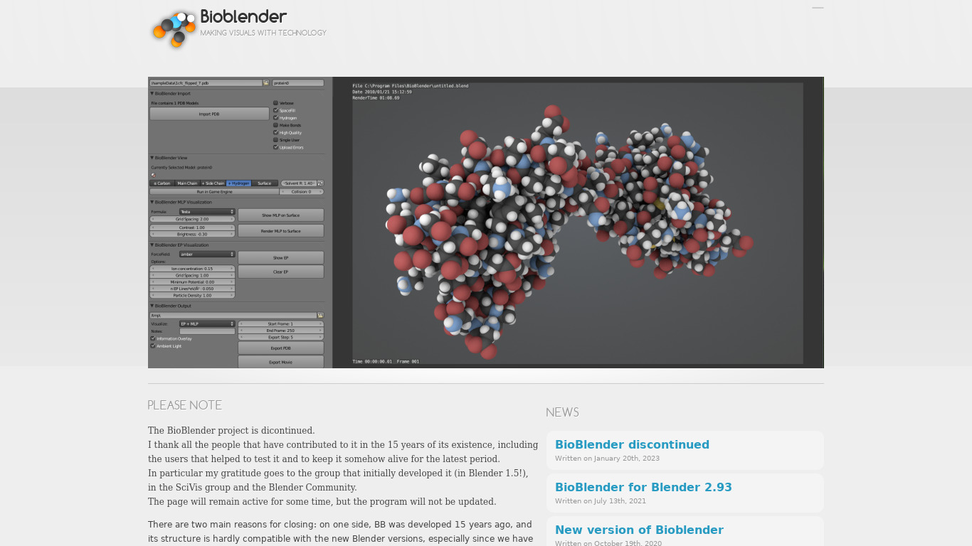 BioBlender Landing page