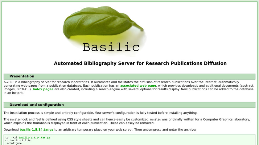 Basilic Landing Page