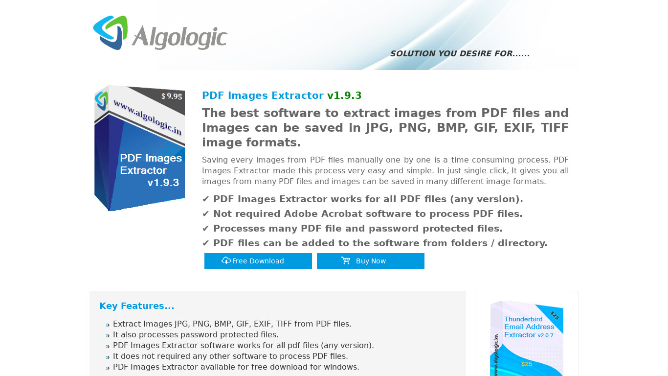 AlgoLogic Image To PDF Landing page