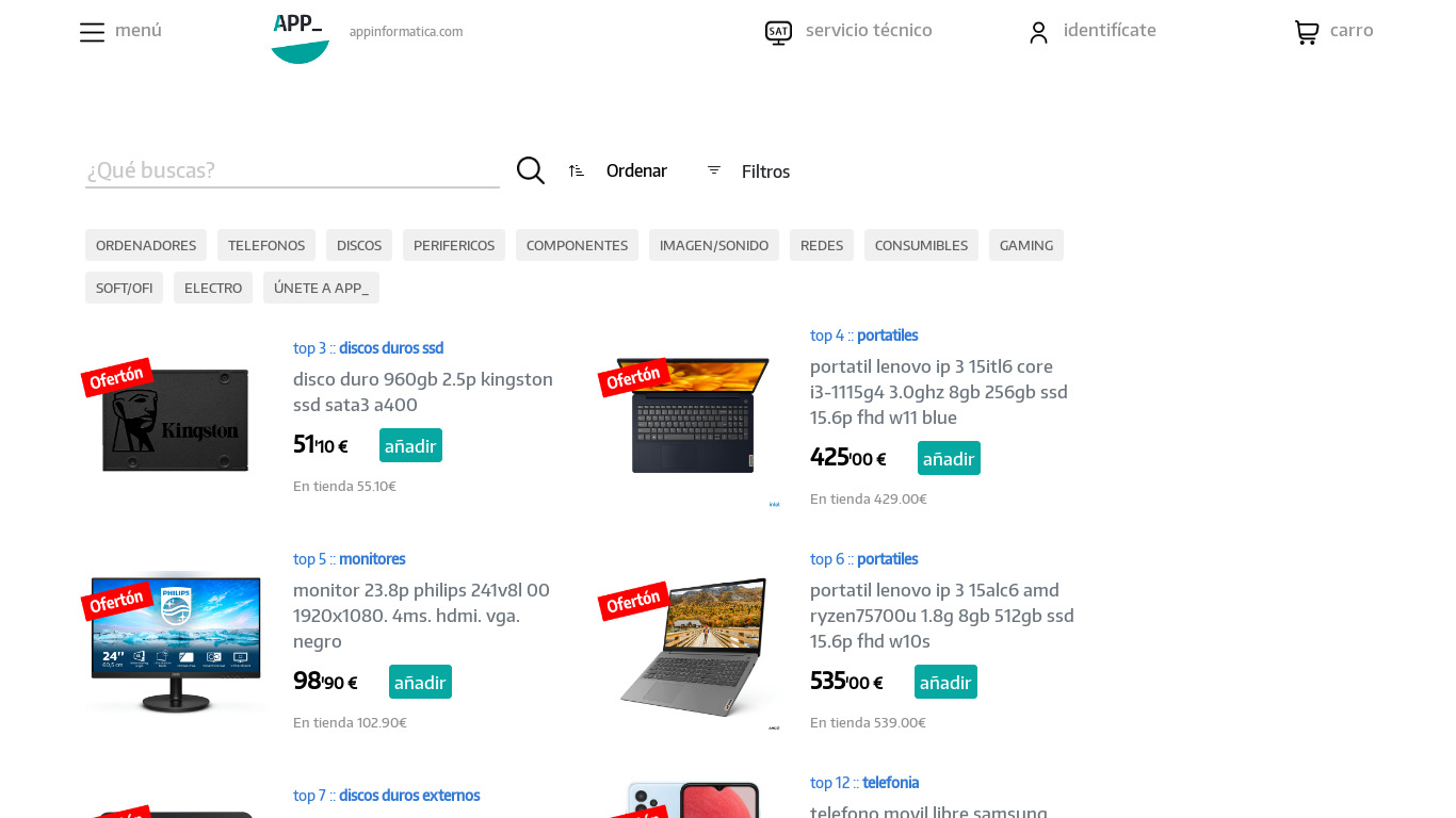 APP Informatica Landing page
