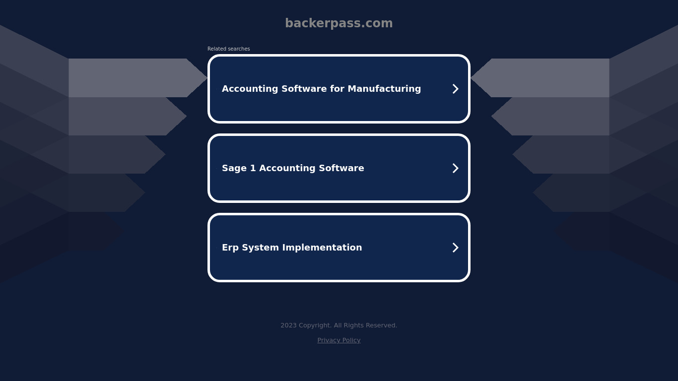BackerPass Landing page