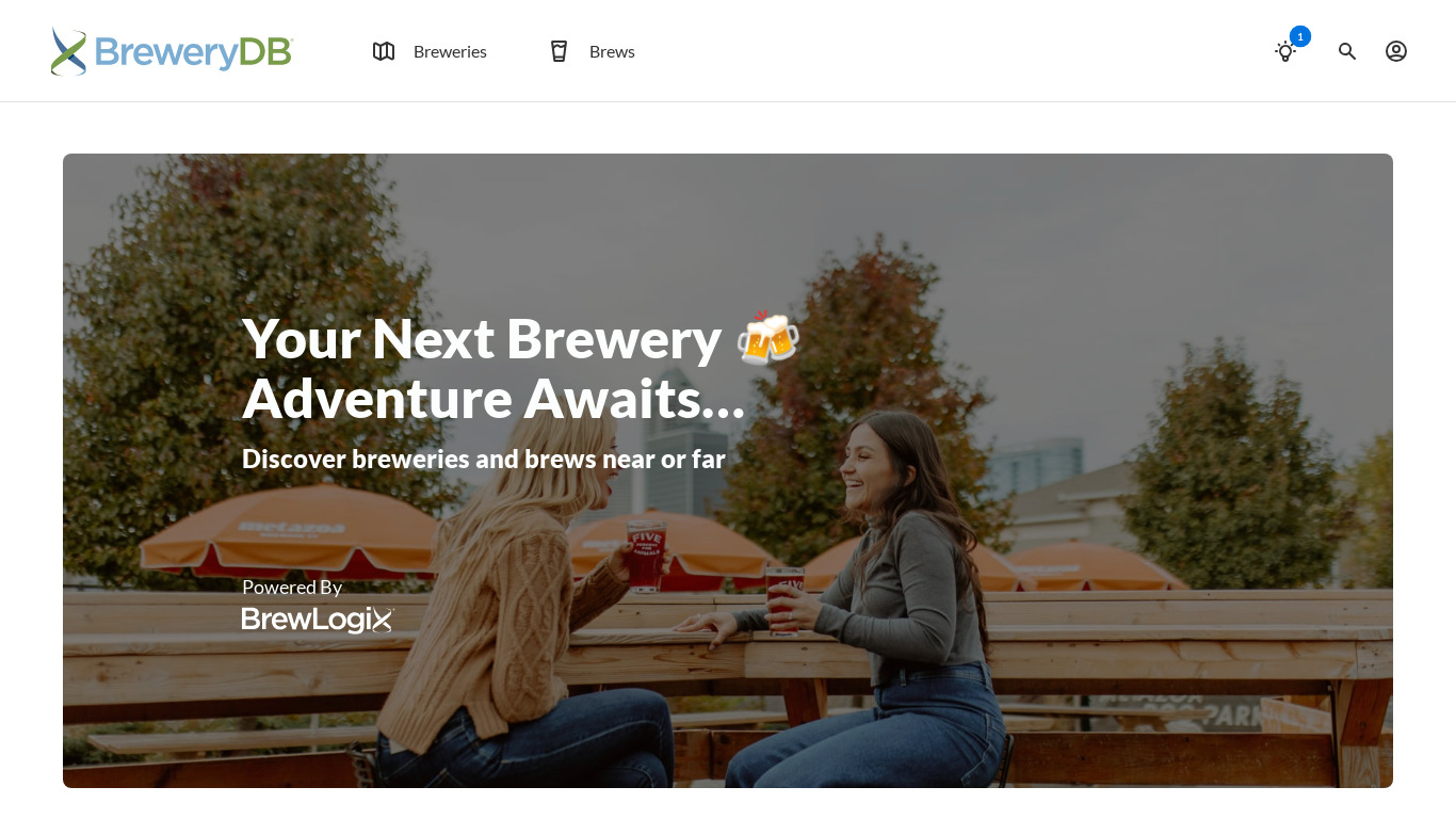 BreweryDB Landing page