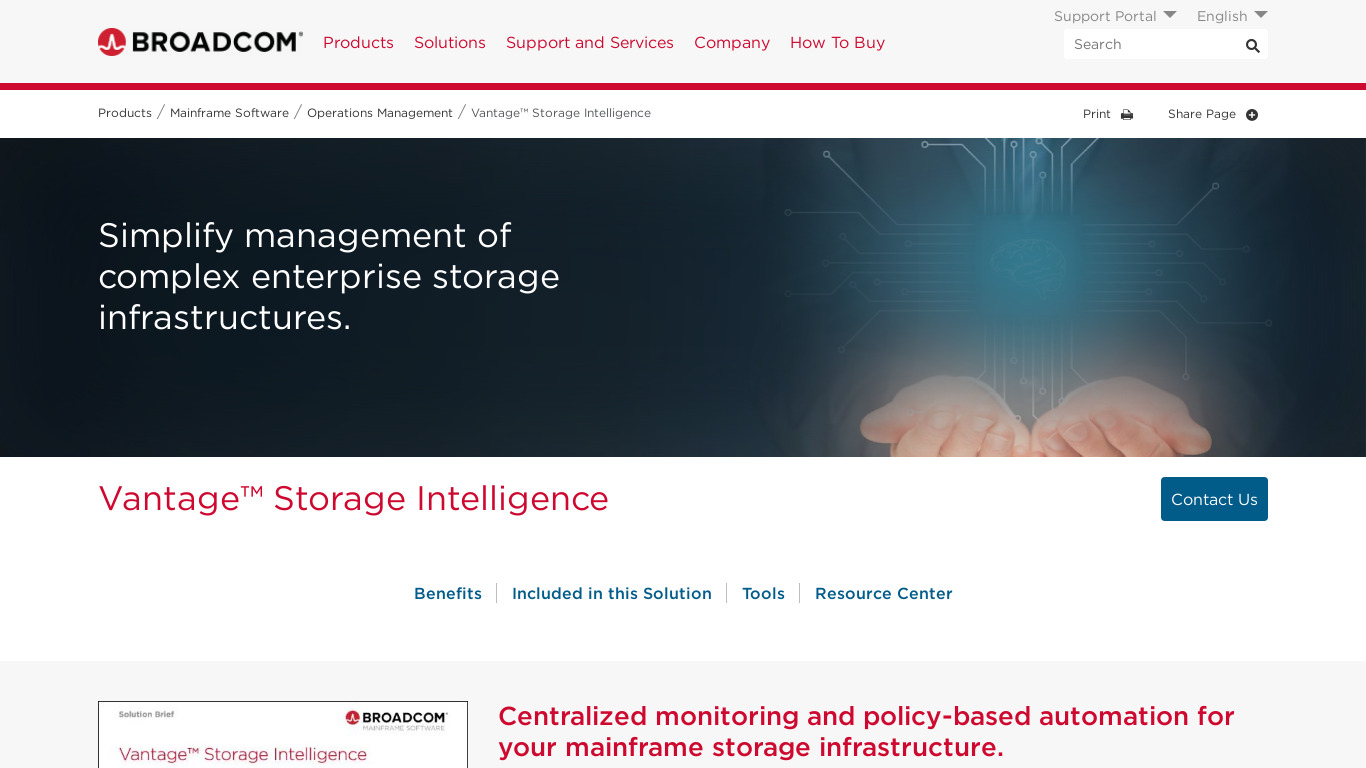 CA Vantage Storage Resource Manager Landing page