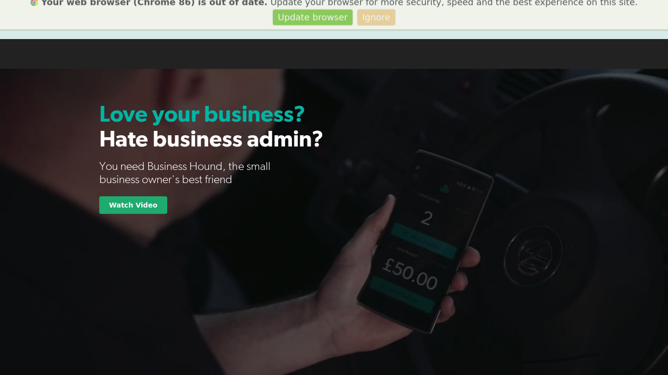 Business Hound Landing page