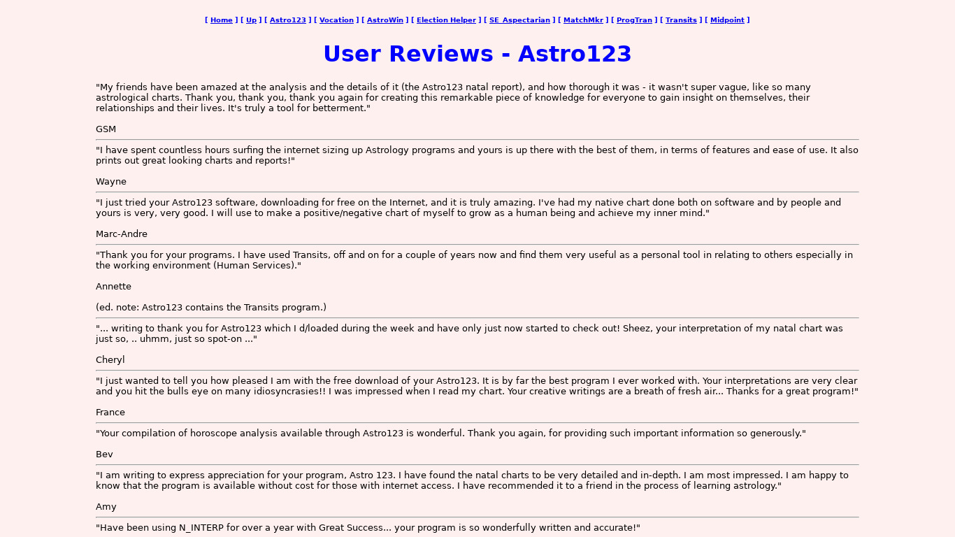 Astro123 Landing page
