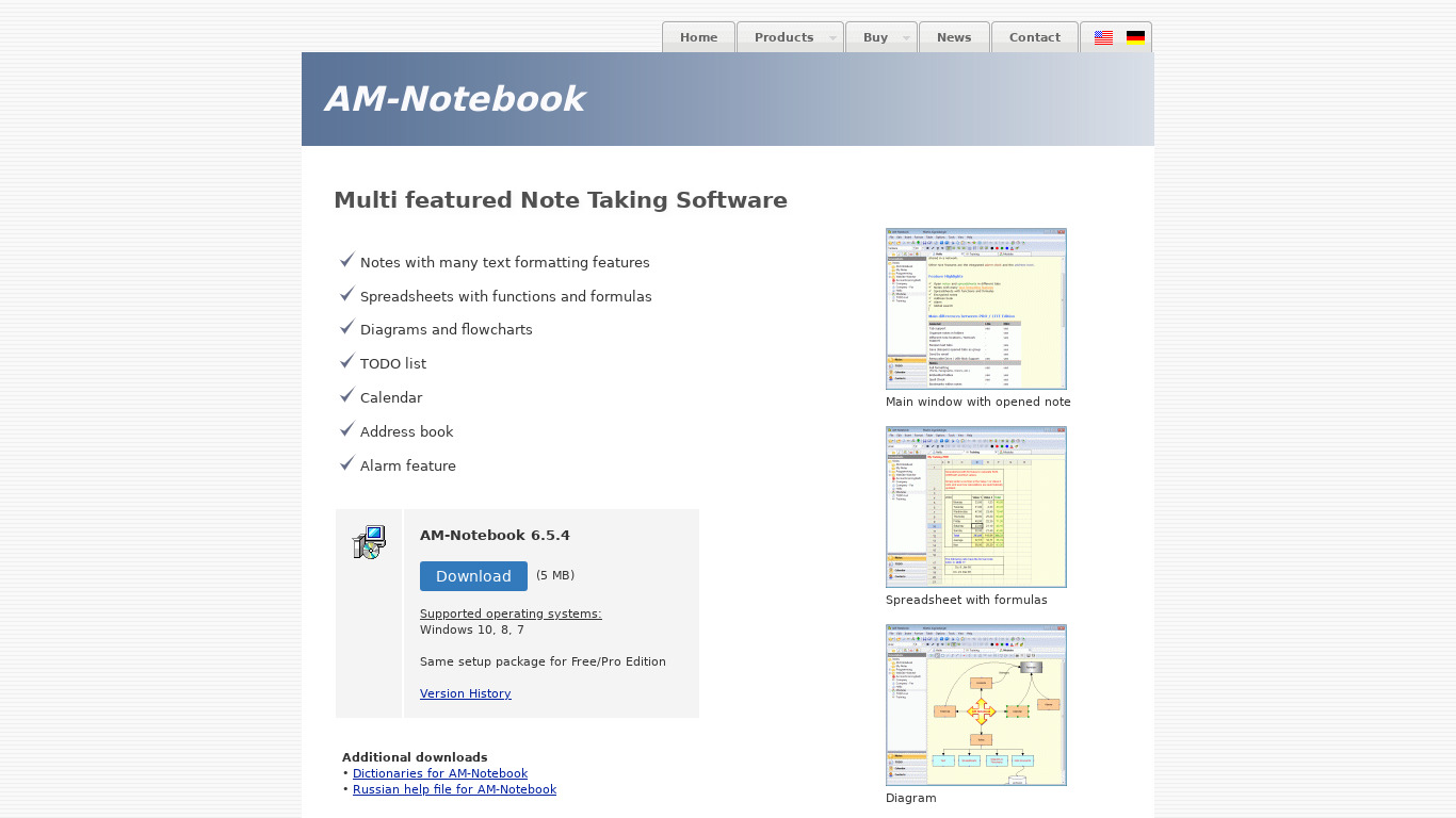 AM-Notebook Landing page