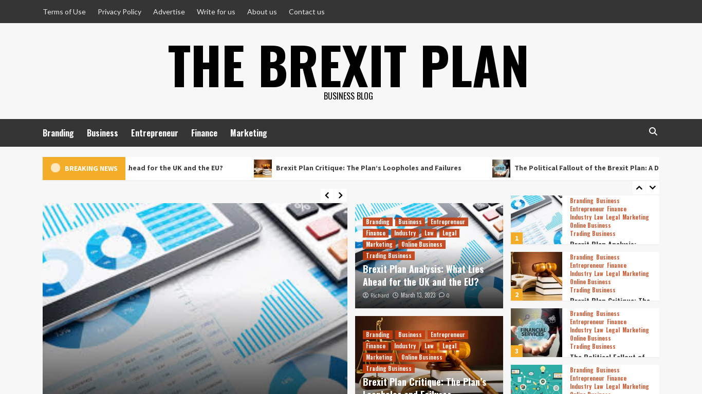 The Brexit Plan Landing page