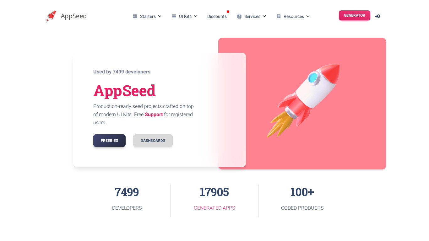 AppSeed.us Landing page
