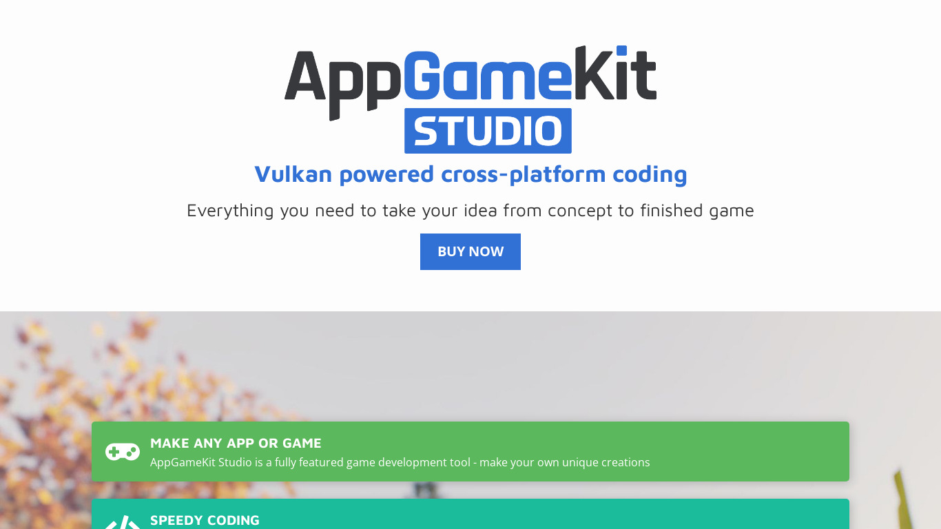 AppGameKit Studio Landing page