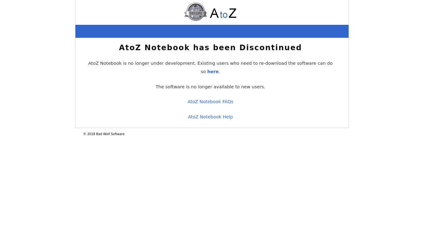 AtoZ Notebook Landing page