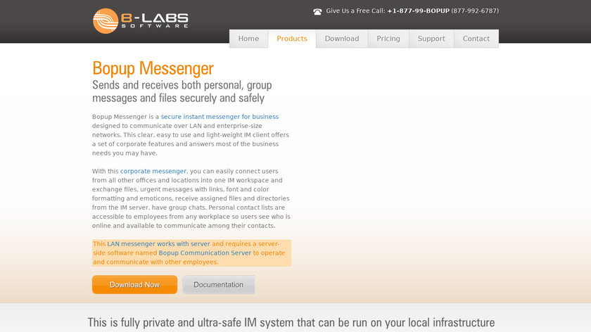 Bopup Messenger Landing Page