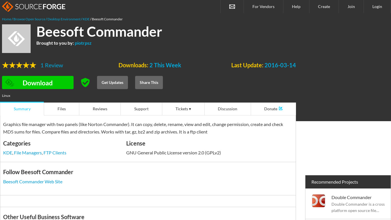 Beesoft Commander Landing page