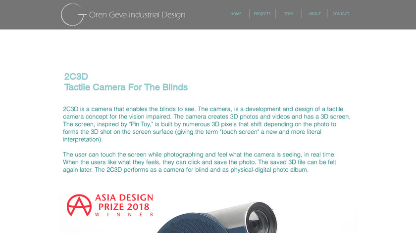 Camera for the Blind Landing Page