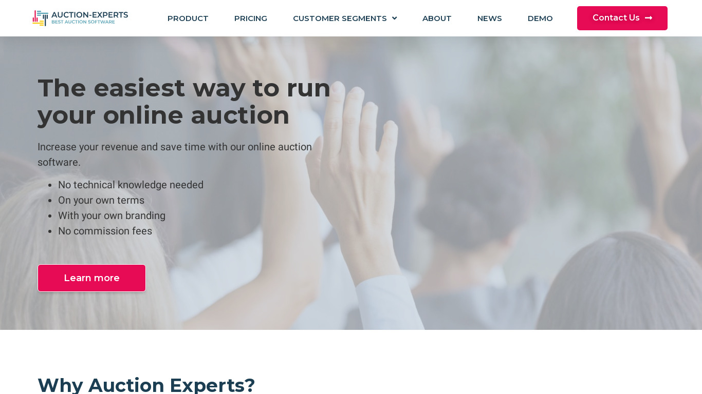 Auction-Experts Landing page