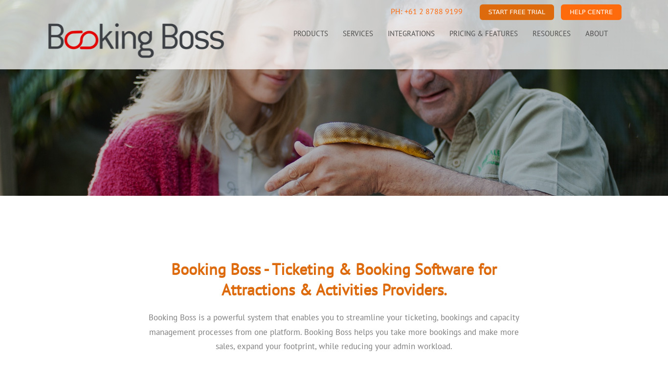 Booking Boss Landing page