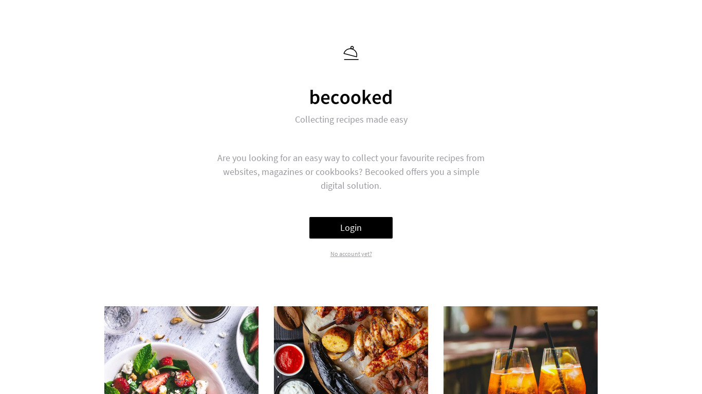 Becooked Landing page