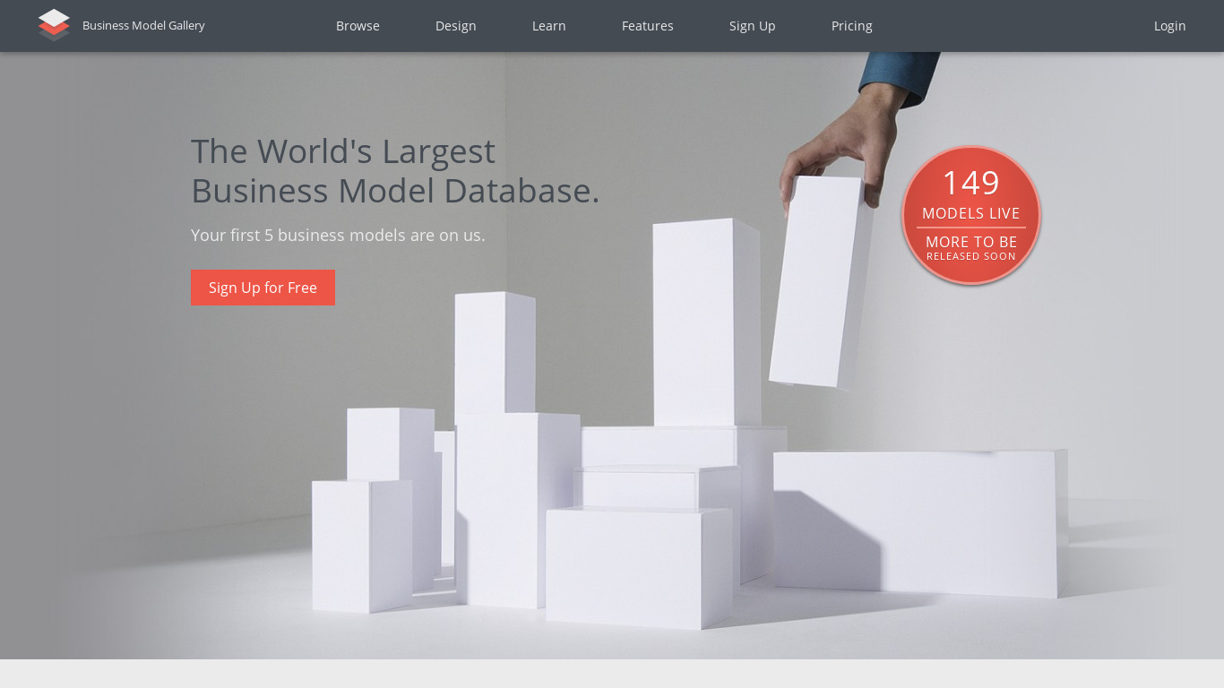Business Model Gallery Landing page