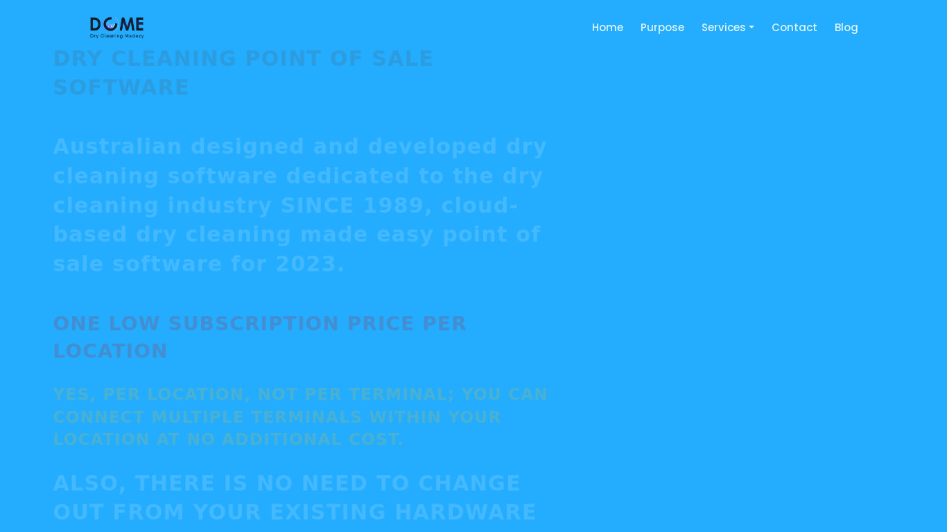 Dry Cleaning Made Easy Landing page