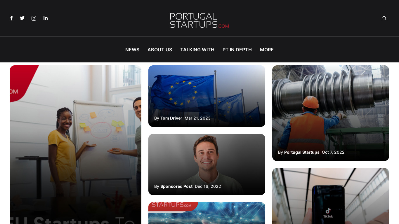 Portugal Startups Landing page
