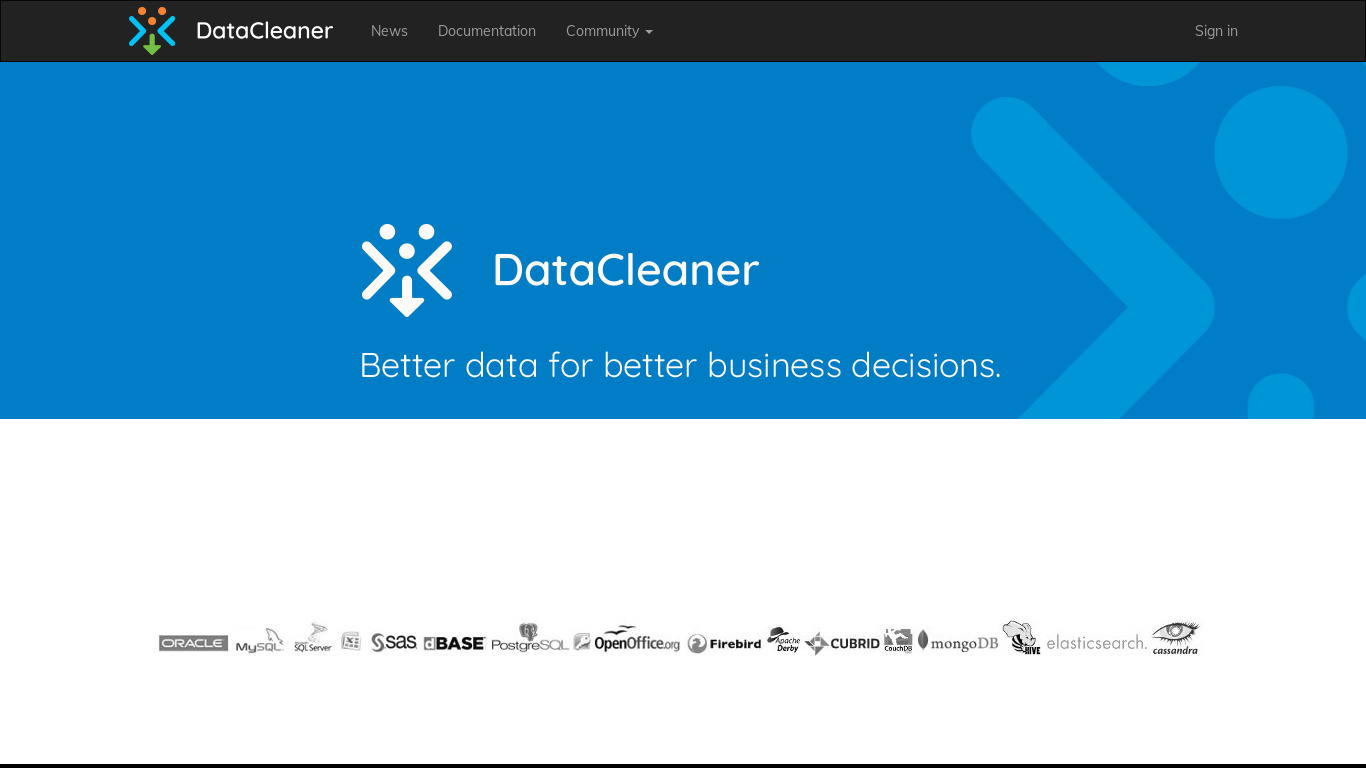 DataCleaner Landing page
