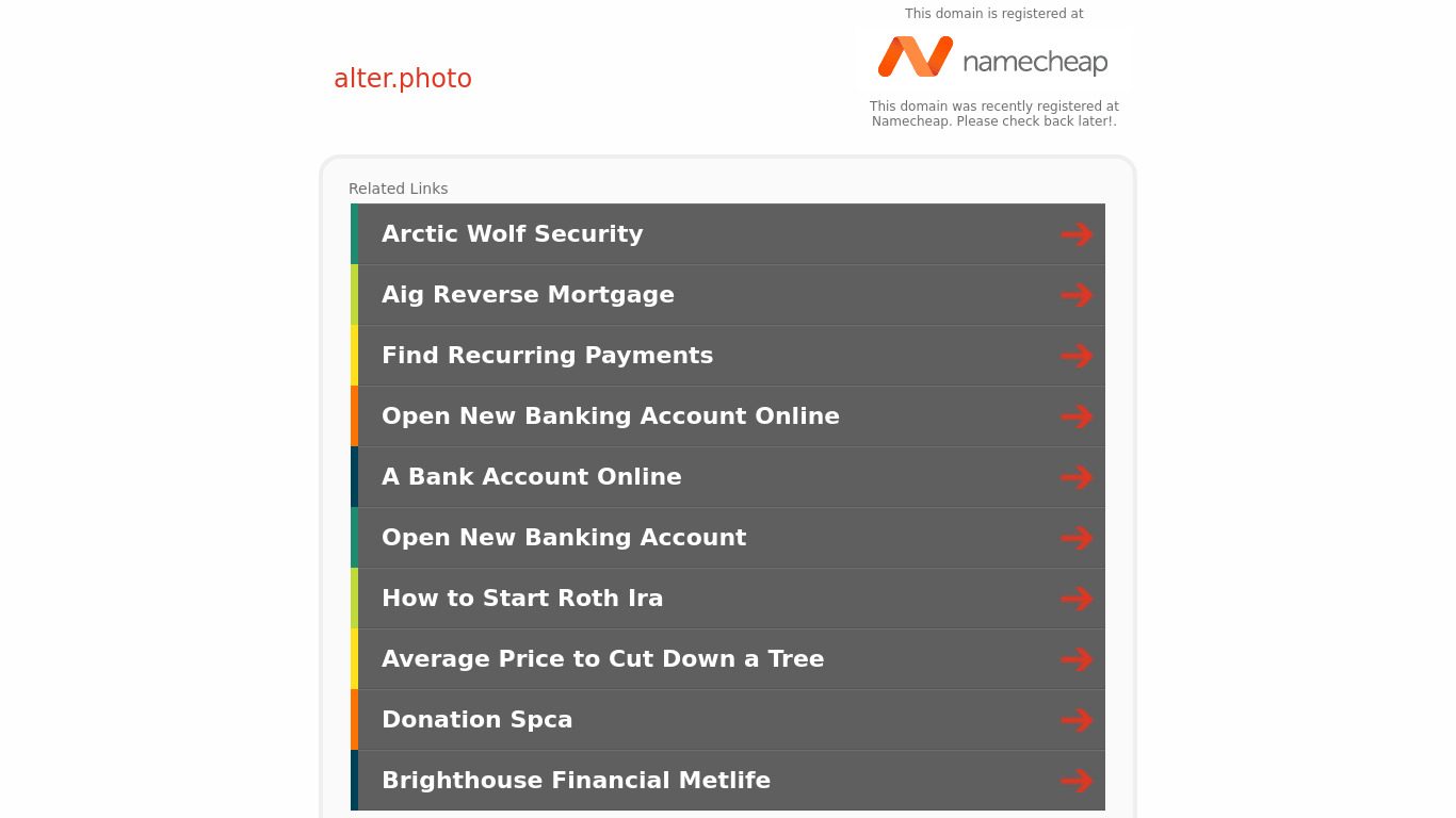 Alter Landing page