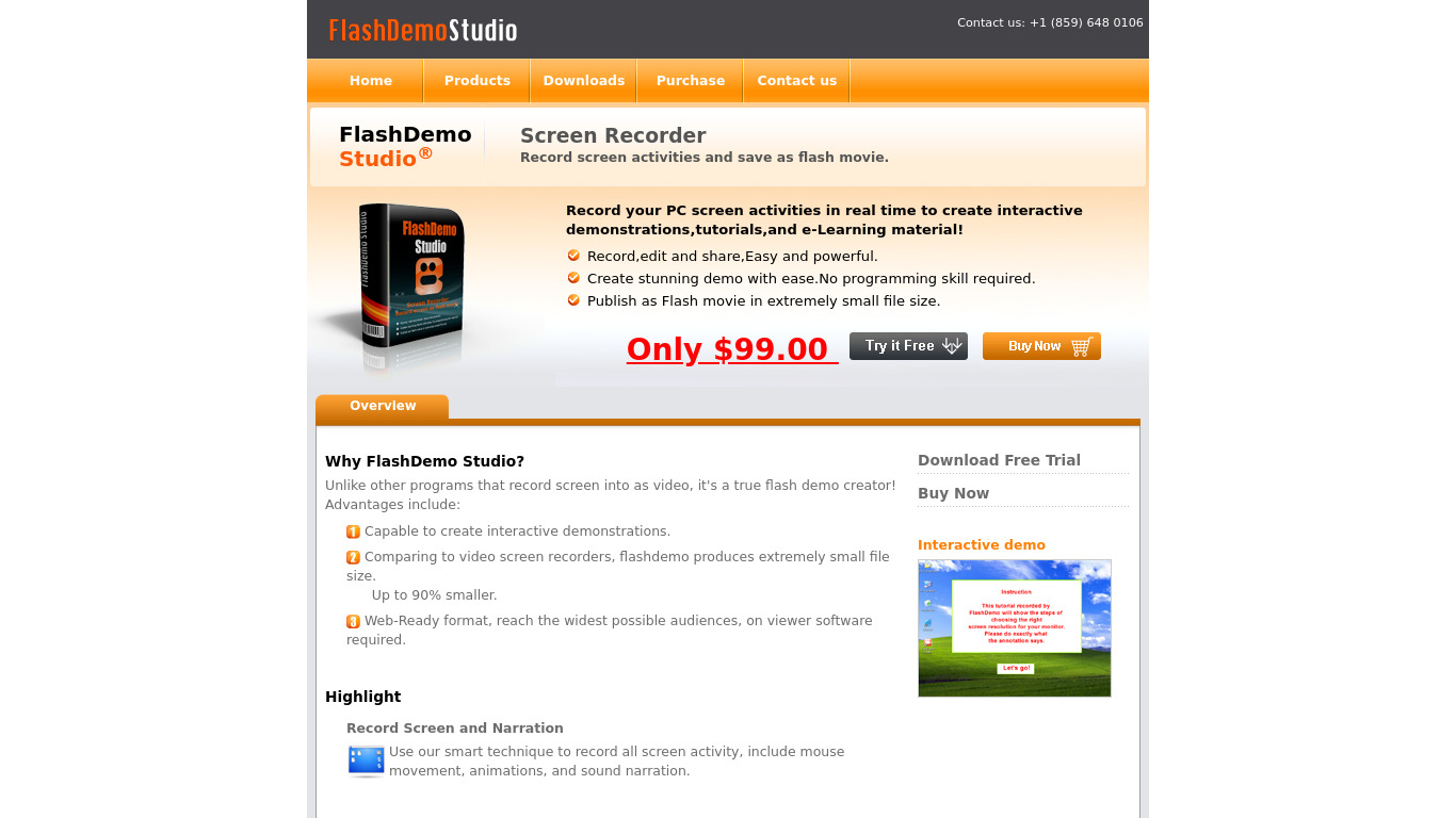 FlashDemo Studio Landing page