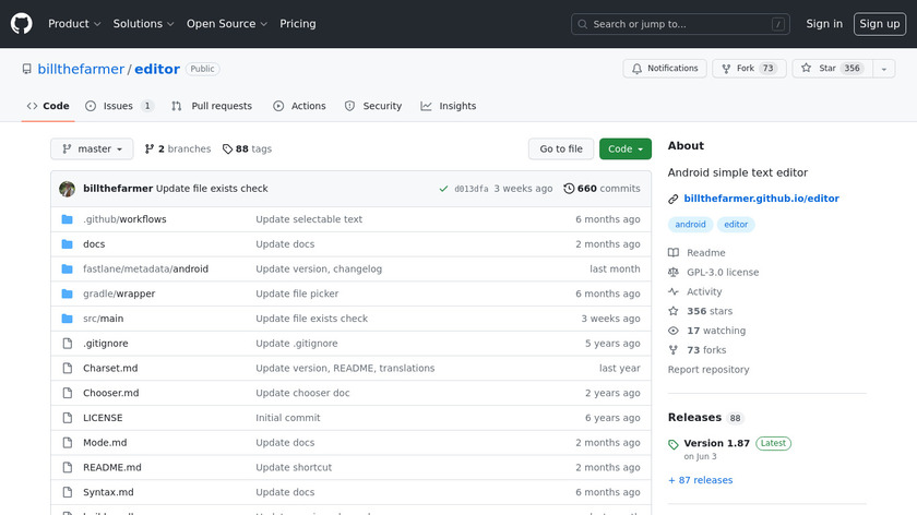 Editor Landing Page