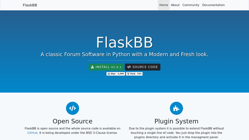 FlaskBB Landing Page