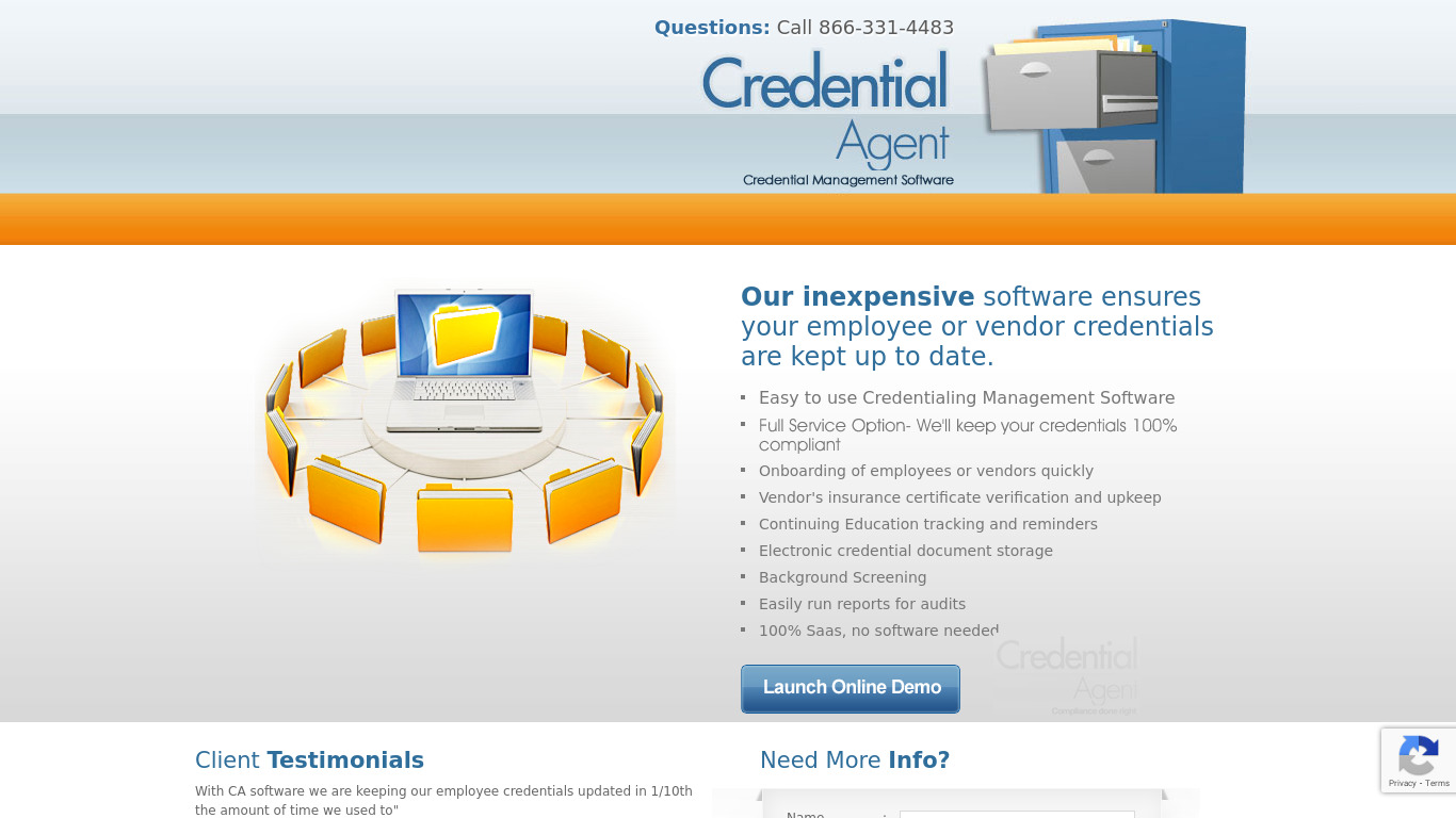 Credential Agent Landing page