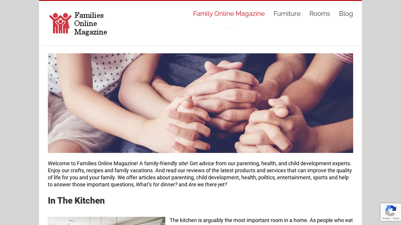 Families Online Magazine Landing page