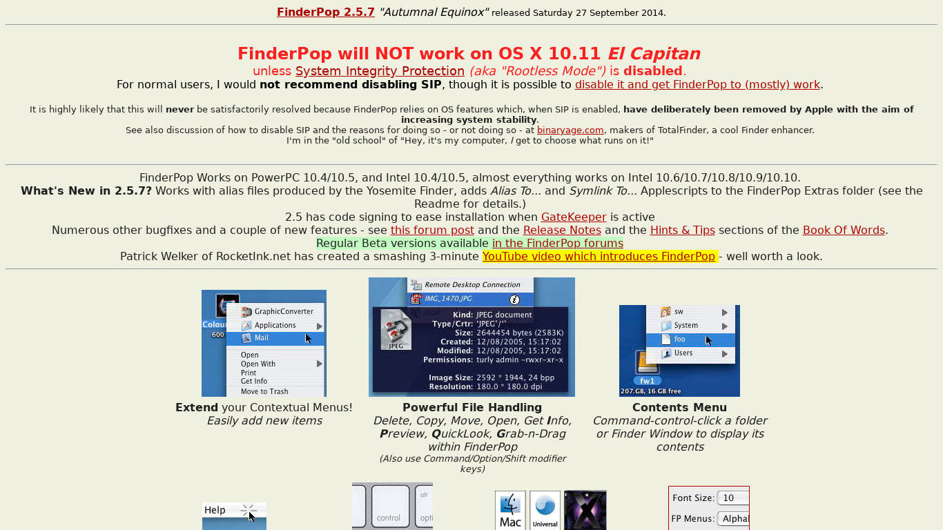 FinderPop Landing page