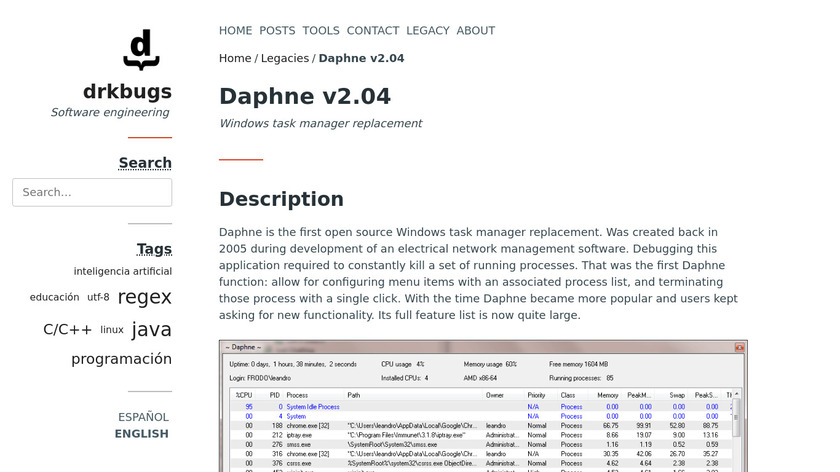 Daphne Landing Page
