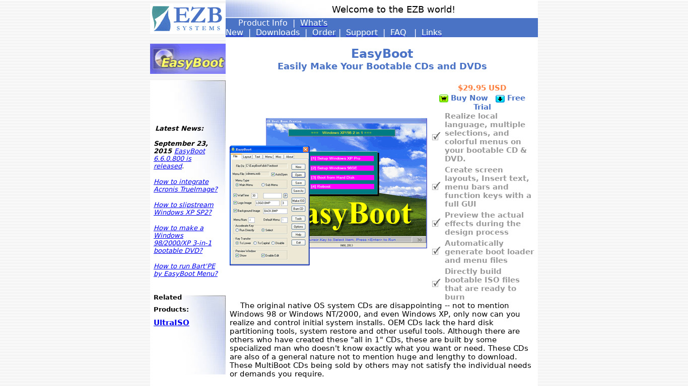 EasyBoot Landing page