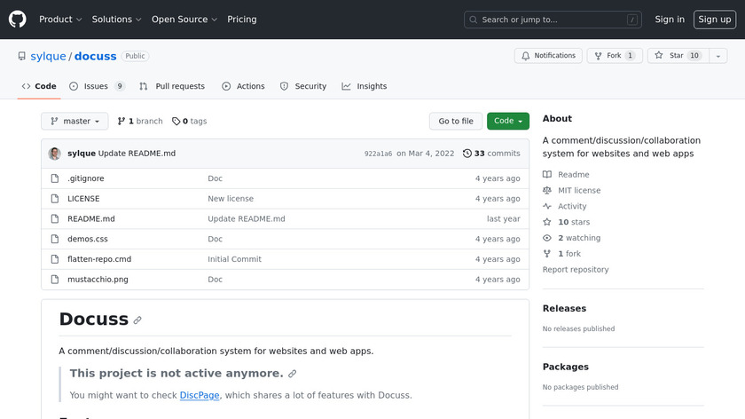 Docuss Landing Page