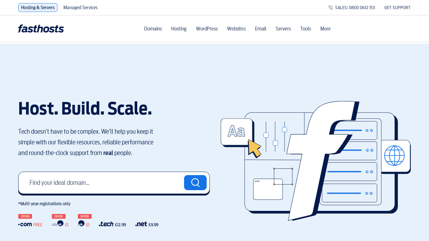 FastHosts Landing page