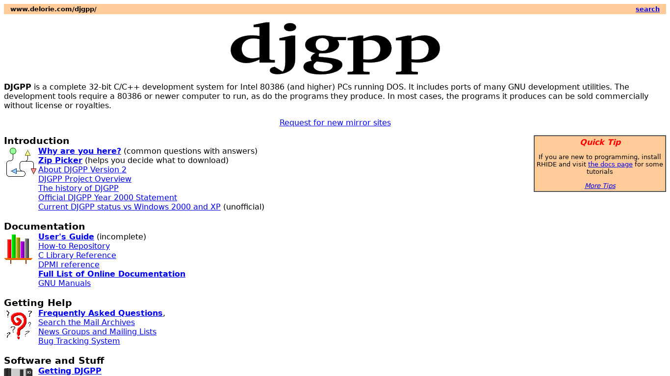 DJGPP Landing page