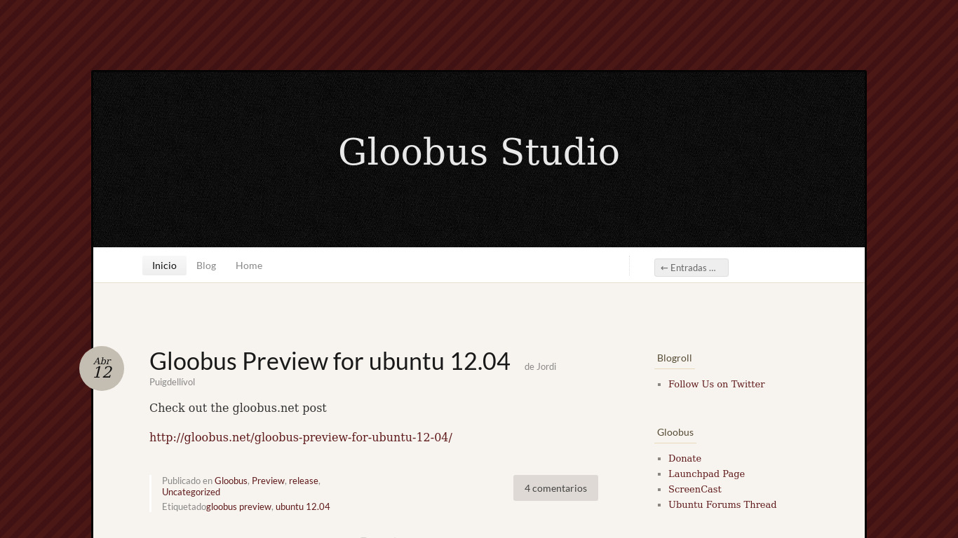 Covergloobus Landing page