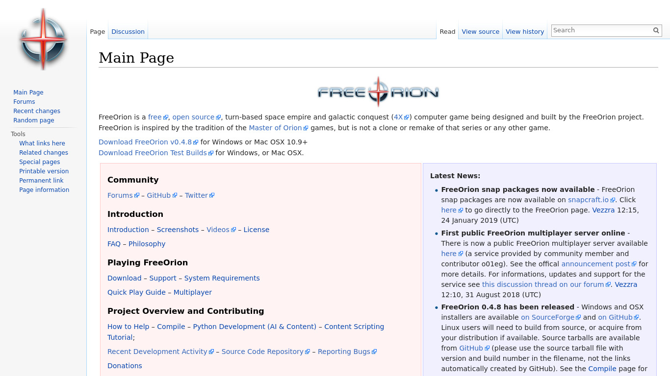 FreeOrion Landing page