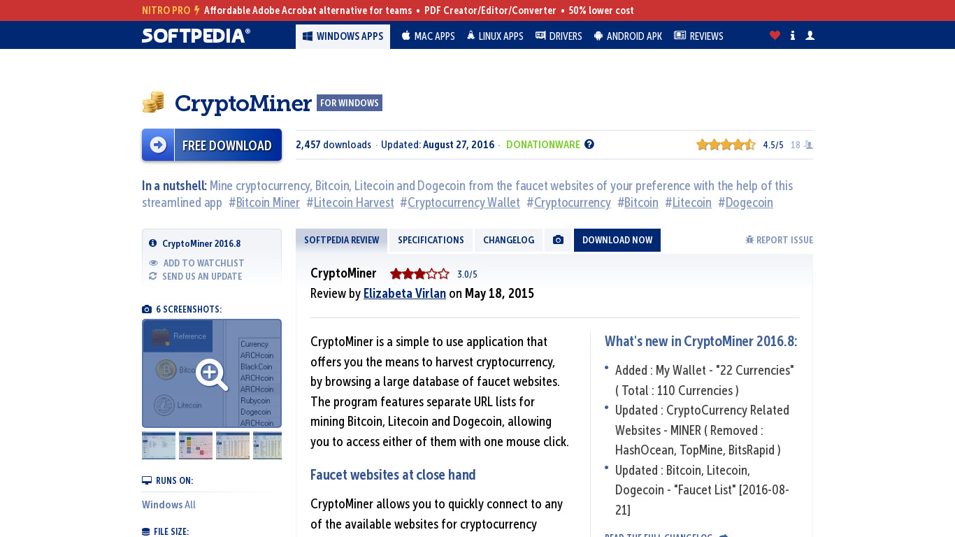FCorp CryptoMiner Landing page